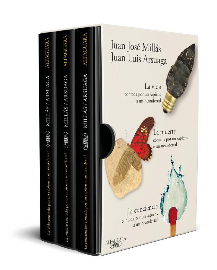 ESTUCHE :  LA VIDA, LA MUERTE Y LA CONCIENCIA CONTADAS POR UN SAPIENS A UN NEANDERT | 9788410299252 | MILLÁS, JUAN JOSÉ; ARSUAGA, JUAN LUIS