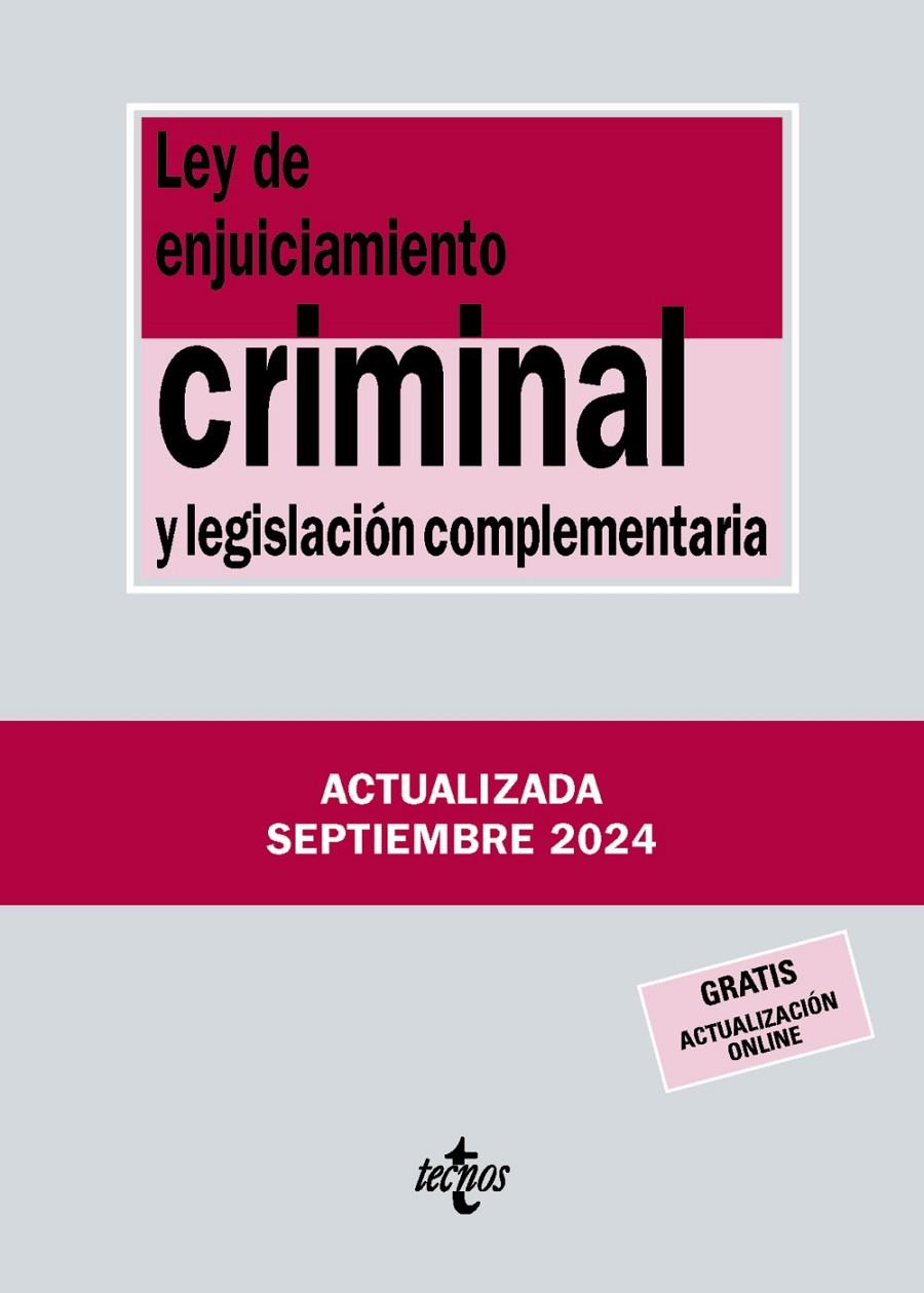 LEY DE ENJUICIAMIENTO CRIMINAL Y LEGISLACIÓN COMPLEMENTARIA (2024) | 9788430990986