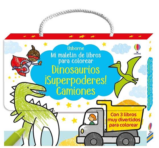 MI MALETÍN DE LIBROS PARA COLOREAR 2 : DINOSAURIOS, ¡SUPERPODERES!, CAMIONES | 9781836062752 | ROBSON, KIRSTEEN