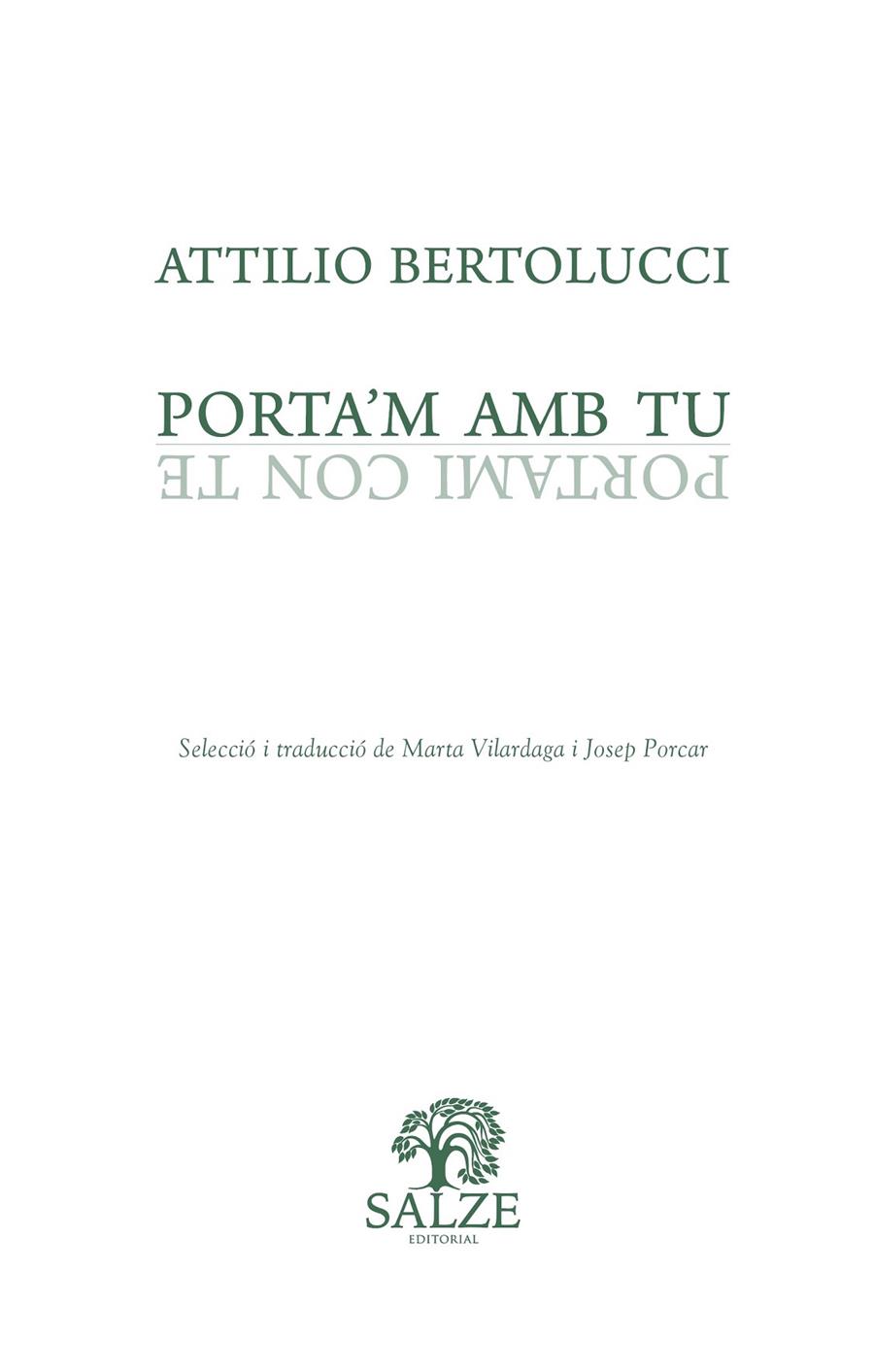 PORTA'M AMB TU | 9788409270361 | BERTOLUCCI, ATTILIO