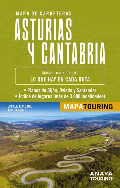 MAPA DE CARRETERAS ASTURIAS Y CANTABRIA (DESPLEGABLE), ESCALA 1:340.000 | 9788491588597