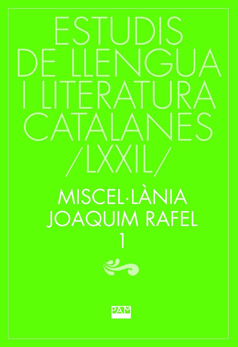 MISCEL·LÀNIA JOAQUIM RAFEL, 1 | 9788491913382